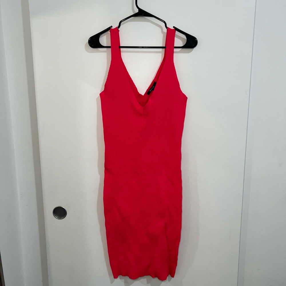 Hot Pink Ribbed Dress